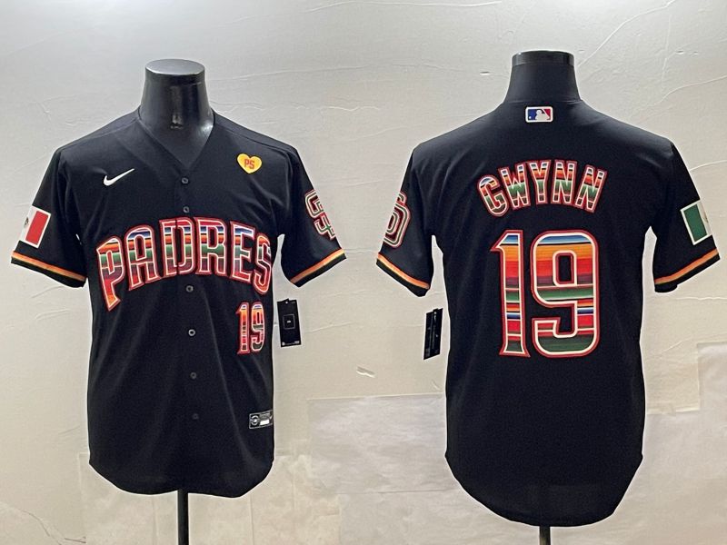 Men San Diego Padres #19 Gwynn Black Fashion Game 2025 Nike MLB Jersey style 4->san diego padres->MLB Jersey